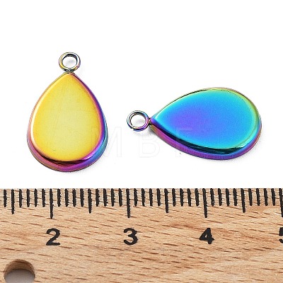 Ion Plating(IP) 304 Stainless Steel Pendant Cabochon Settings STAS-WH0055-01RC-1