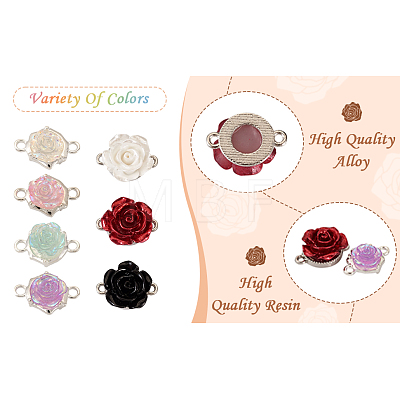 28Pcs 7 Styles Flower Resin Connector Charms RESI-TA0002-11-1