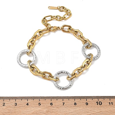 Two Tone 304 Stainless Steel Link Bracelets BJEW-P396-01C-A-1