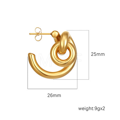 304 Stainless Steel Stud Earrings for Women WGF252D-01-1