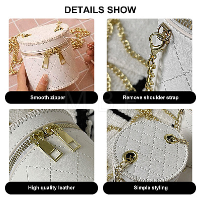 DIY Rhombus Pattern Cylinder Small Crossbody PU Leather Bag Making Kits DIY-WH0292-74B-1