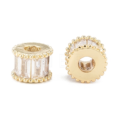 Brass Micro Pave Clear Cubic Zirconia Beads LS-ZIRC-L101-08G-1