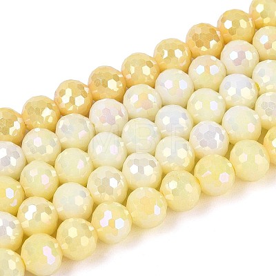 Anti-Tarnish Electroplate Glass Beads Strands X-GLAA-N056-6mm-05-1