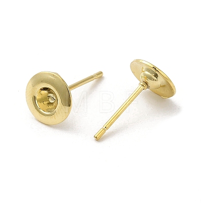 Flat Round 201 Stainless Steel Stud Earring Findings STAS-Q315-08G-1