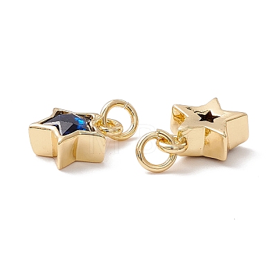 Brass Cubic Zirconia Charms FIND-Z005-02E-1