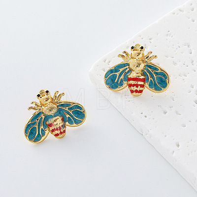 304 Stainless Steel Enamel Stud Earrings for Women RM0319-3-1