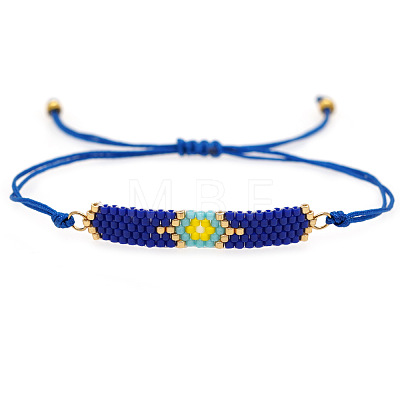 Glass Seed Bead Link Bracelets ZX2493-3-1