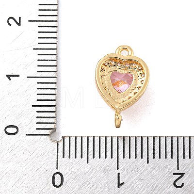 Brass Pave Cubic Zirconia Connector Charms KK-Z072-06G-03-1