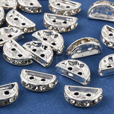 Brass Crystal Rhinestone Spacer Bars RB-T019-02A-S-1