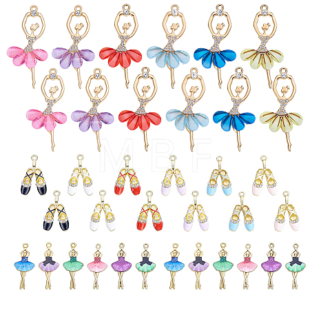 36Pcs 18 Styles Alloy Enamel Pendants FIND-GA0008-51-1