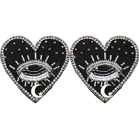 2Pcs Cloth Computerized Embroidery  Sew on Patches PATC-FH0001-39B-1