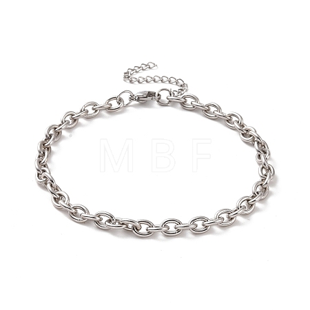 Non-Tarnish 304 Stainless Steel Cable Chain Bracelet for Men Women BJEW-E031-01P-01-1