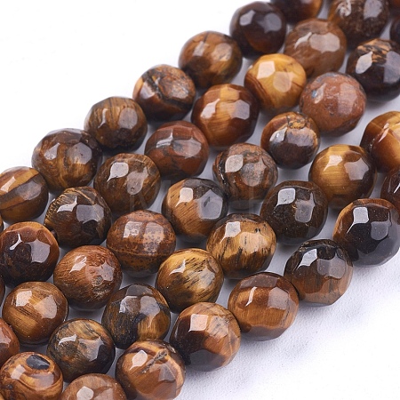 Natural Tiger Eye Round Bead Strands G-R203-6mm-1