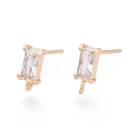Brass Stud Earring Findings KK-T038-492C-1