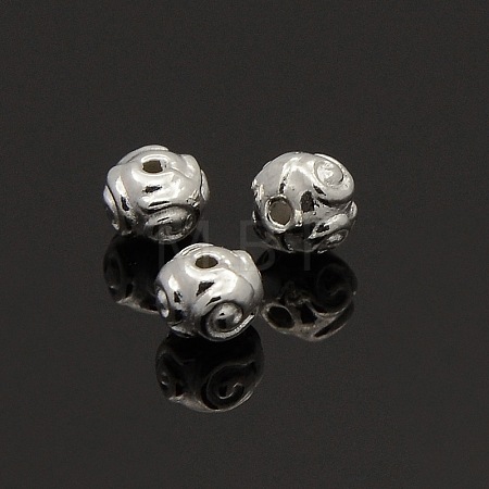 Tibetan Style Metal Alloy Rondelle Spacer Beads PALLOY-O029-01S-1