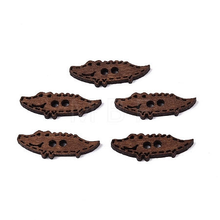 2-Hole Crocodile Wood Buttons BUTT-Q046-01B-1