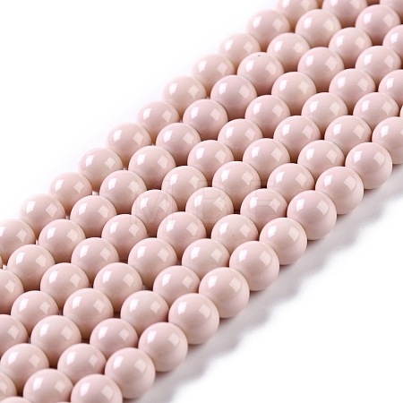 Painted Glass Bead Strands DGLA-S071-8mm-B12-1