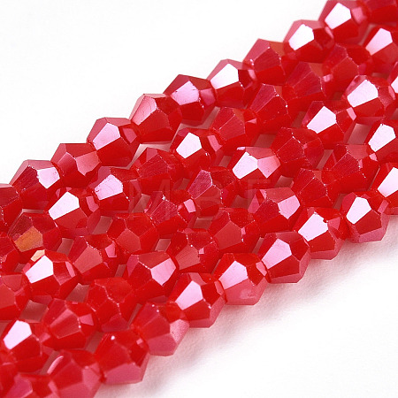 Opaque Solid Color Electroplate Glass Beads Strands EGLA-A039-P2mm-A02-1
