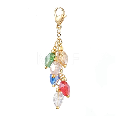 Christmas Lamp Bulb Glass Beaded Pendant Deciration HJEW-JM02061-1
