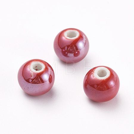 Glazed Porcelain Beads PORC-D001-8mm-15-1