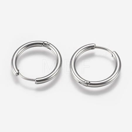 Tarnish Resistant 304 Stainless Steel Huggie Hoop Earring Findings STAS-I097-051A-1