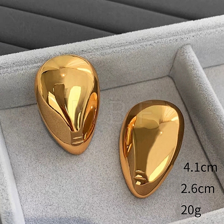Teardrop Alloy Stud Earrings WG64463-21-1