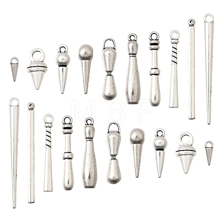 50Pcs 10 Styles Tibetan Style Alloy Charms FIND-CJ0006-06-1