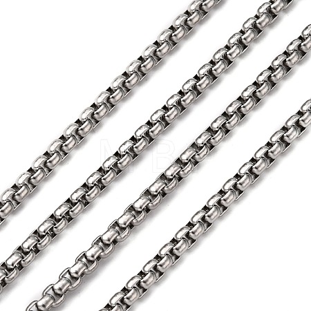 Tarnish Resistant Men's Jewelry Making 304 Stainless Steel Box Chains CHS-A003F-4.0mm-1