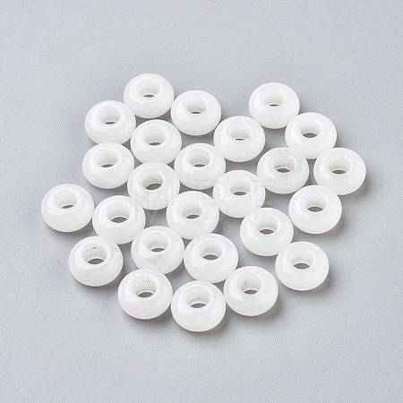 Natural White Jade European Beads X-G-G740-12x6mm-26-1