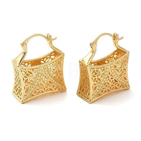 Hollow Basket Brass Hoop Earrings for Women LS-EJEW-G399-03D-G-1
