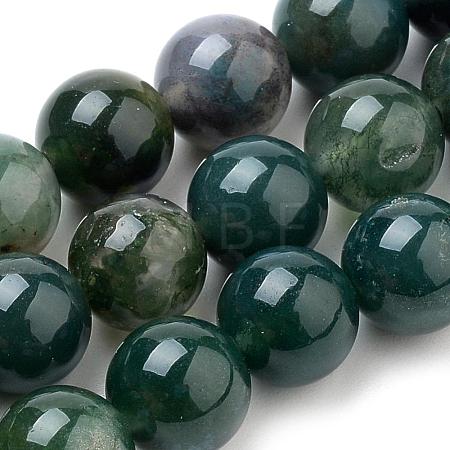 Natural Moss Agate Beads Strands G-I199-06-10mm-1