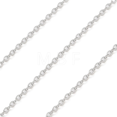 Anti-Tarnish Rhodium Plated 925 Sterling Silver Cable Chains STER-E072-02P-02-1