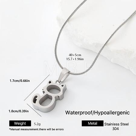 304 Stainless Steel Pendant Necklaces TQ3639-4-1