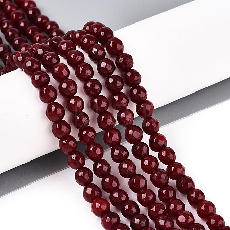 Dyed Natural White Jade Beads Strands G-T139-6mm-60-12-1