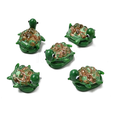 Handmade Gold Sand Lampwork Beads LAMP-K044-01B-1