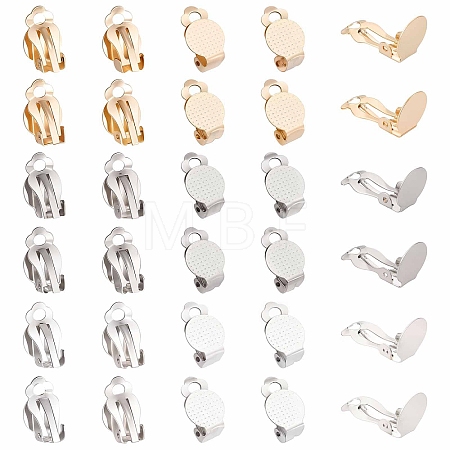 30Pcs 3 Colors 304 Stainless Steel Clip on Earring Pads STAS-SC0004-27-1
