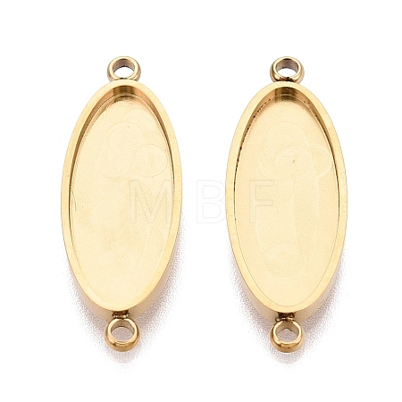 304 Stainless Steel Connector Cabochon Settings STAS-Q113-37G-1