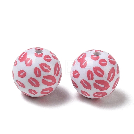 Printed Opaque Acrylic Beads AC-CBA6329-02B-02-1