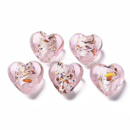 Handmade Lampwork Silver Foil Glass Beads FOIL-T005-01B-1