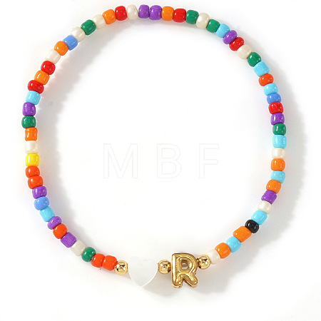 Colorful Round Glass Seed Bead Stretch Bracelets AO5283-18-1