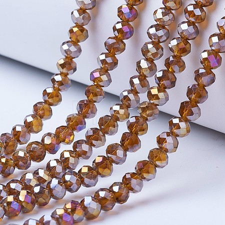 Electroplate Glass Beads Strands EGLA-A034-T10mm-B08-1