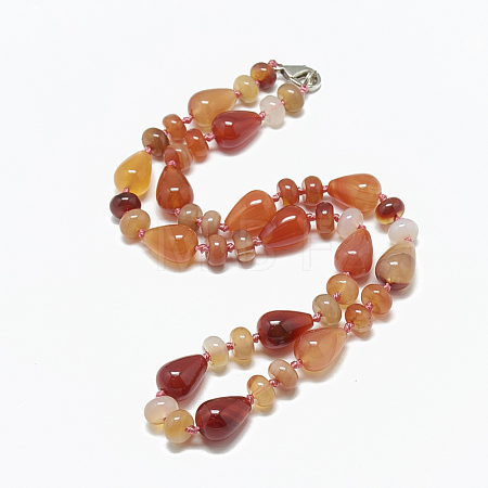 Natural Carnelian Beaded Necklaces NJEW-S389-18-1