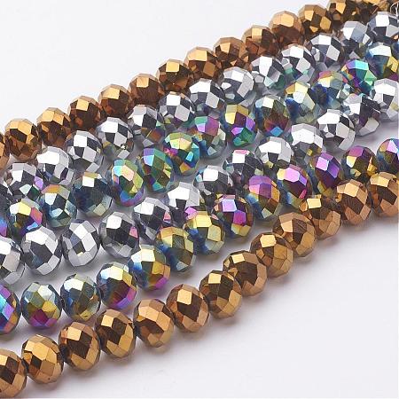 Electroplate Glass Beads Strands GR7x10mmY-M2-1