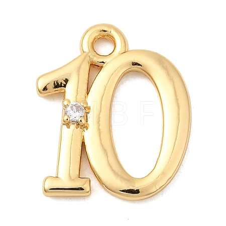 Brass Micro Pave Cubic Zirconia Charms KK-P340-24G-10-1