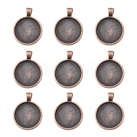 Tibetan Style Alloy Pendant Cabochon Settings TIBE-R295-055R-FF-1