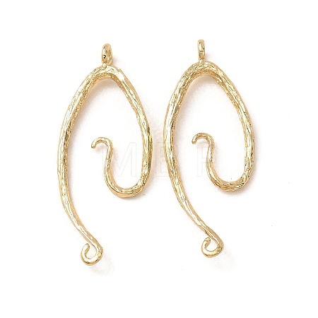 Textured Brass Connect Charms KK-CBAD6B8-02G-1