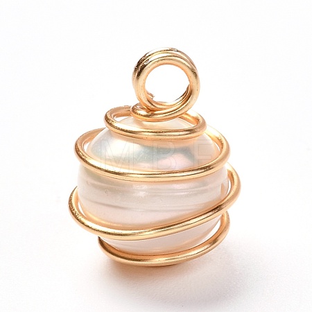 Natural Cultured Freshwater Pearl Pendants PALLOY-JF00912-1