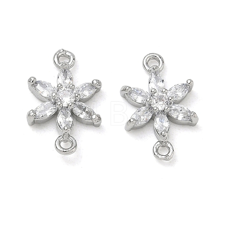 Brass Pave Clear Cubic Zirconia Connector Charms CU-CBA3F77-07P-1
