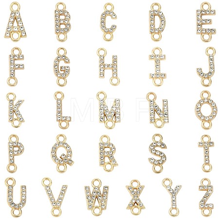 26Pcs 26 Styles Alloy Crystal Rhinestone Connector Charms FIND-CJZ0001-001KCG-1