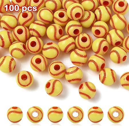 Opaque Acrylic Beads OACR-YW0002-07B-01-1